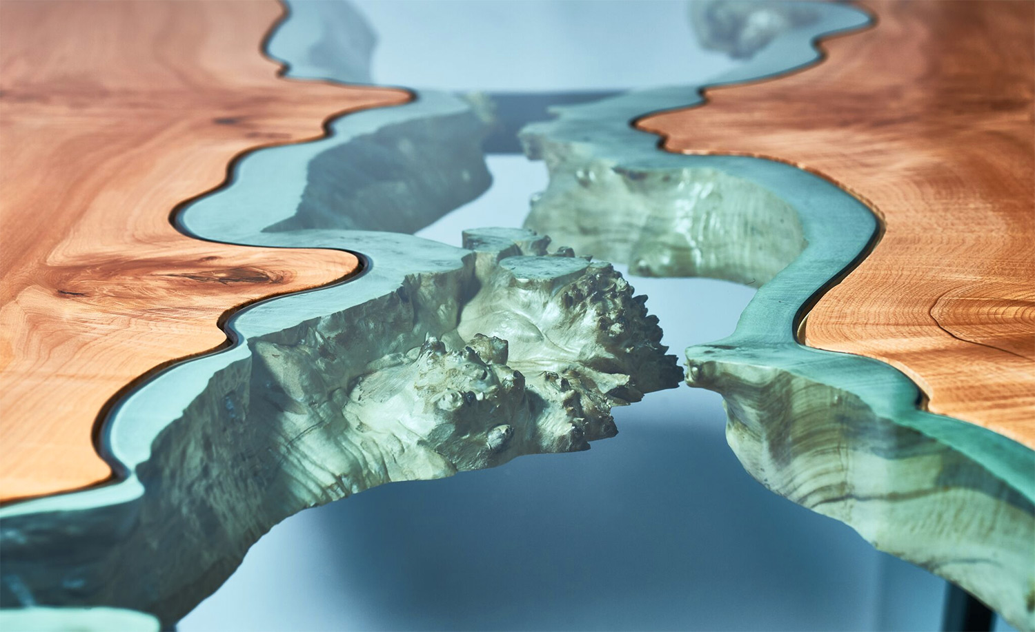 Islands of Wood Float Amidst Sea of Glass in New ‘Archipelago’ Furniture by Greg Klassen