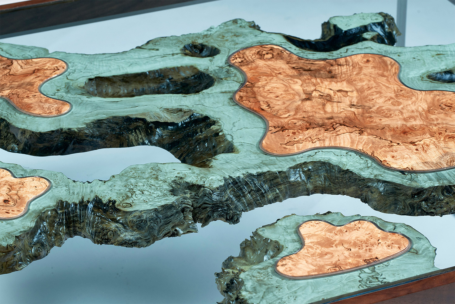 Islands of Wood Float Amidst Sea of Glass in New ‘Archipelago’ Furniture by Greg Klassen