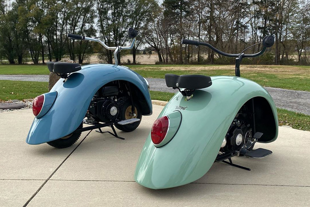 The Fenders of a Vintage Volkwagen Beetle are Reimagined as a Pair of 「Volkspod」 Scooters