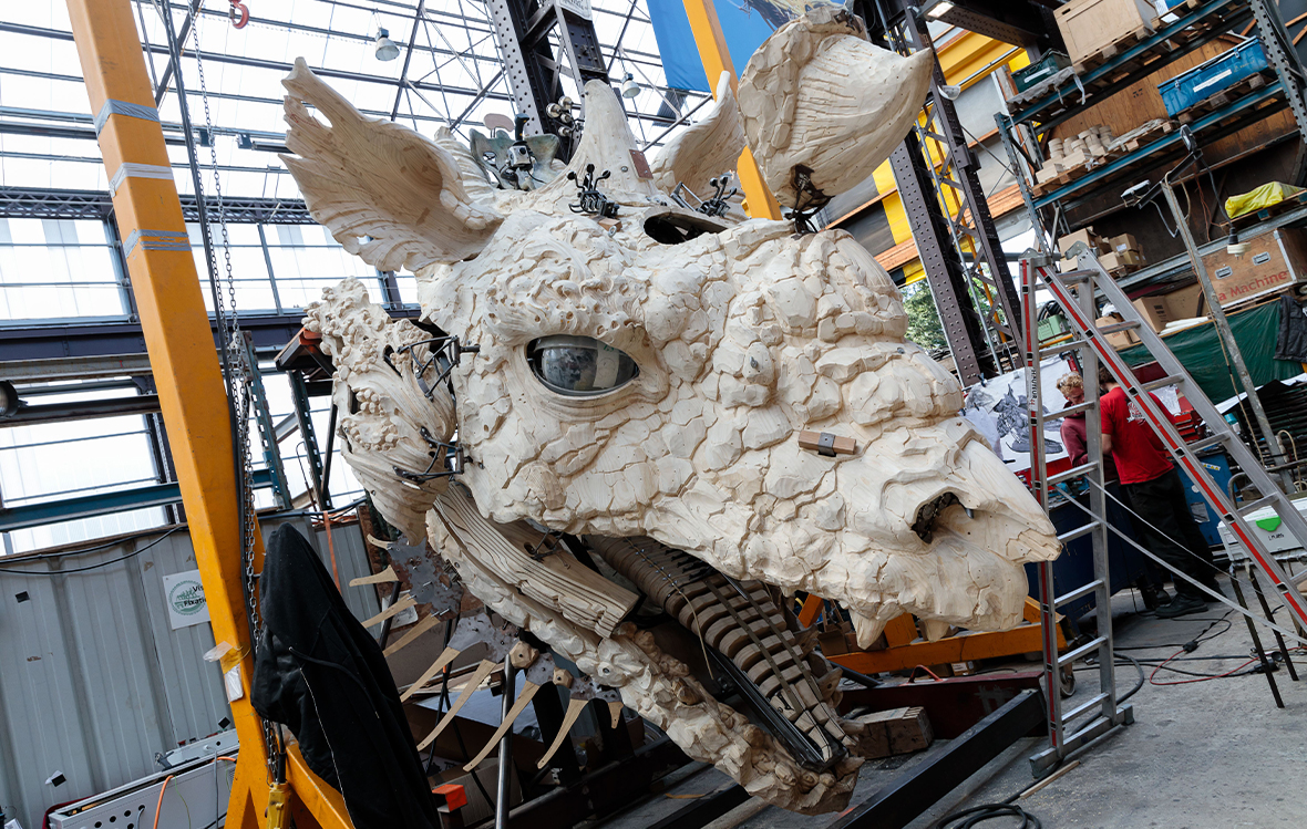 An Enormous Smoke-Spewing Dragon Roves the Streets of Calais, France