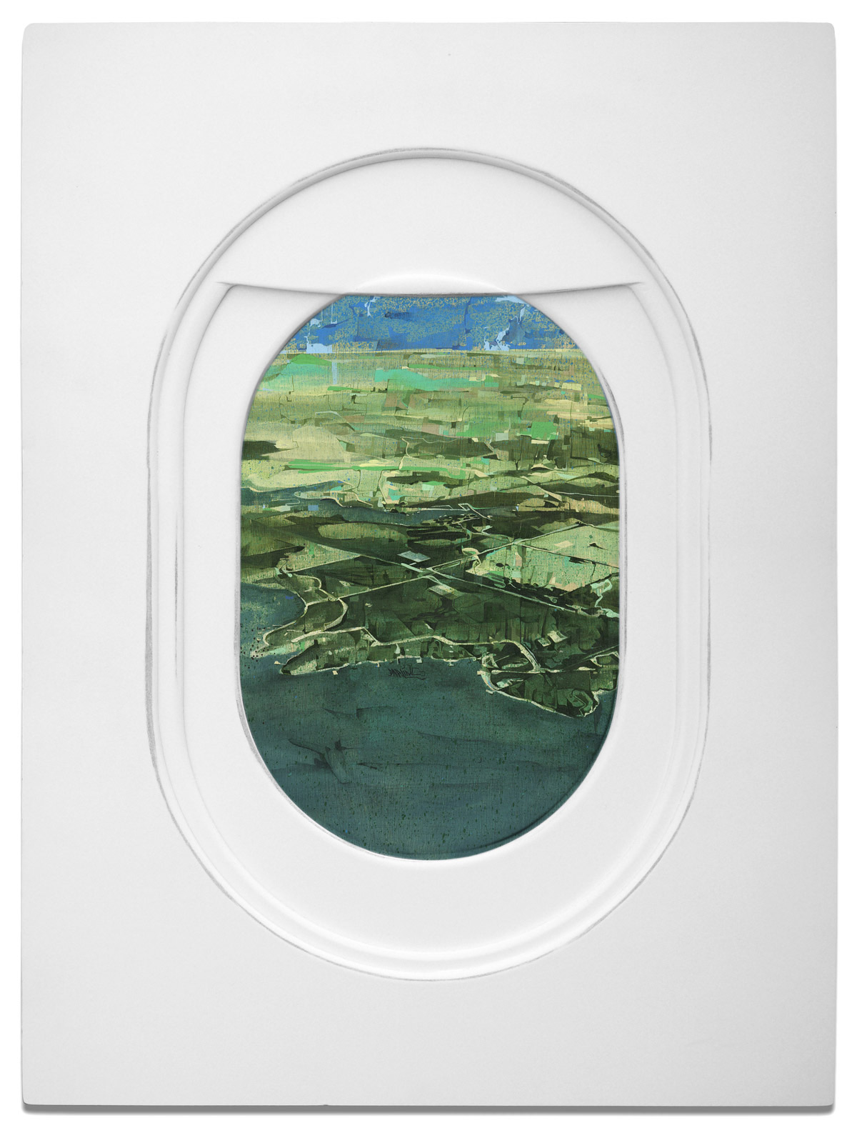 Peek Out of These Painted Airplane Windows to Spot Diverse Landscapes