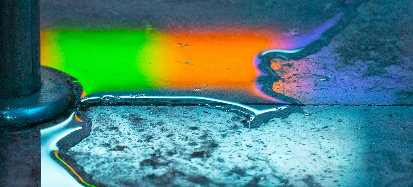 Neon Hues Paint Puddles of 『Regular Rain』 in Images by Slava Semeniuta