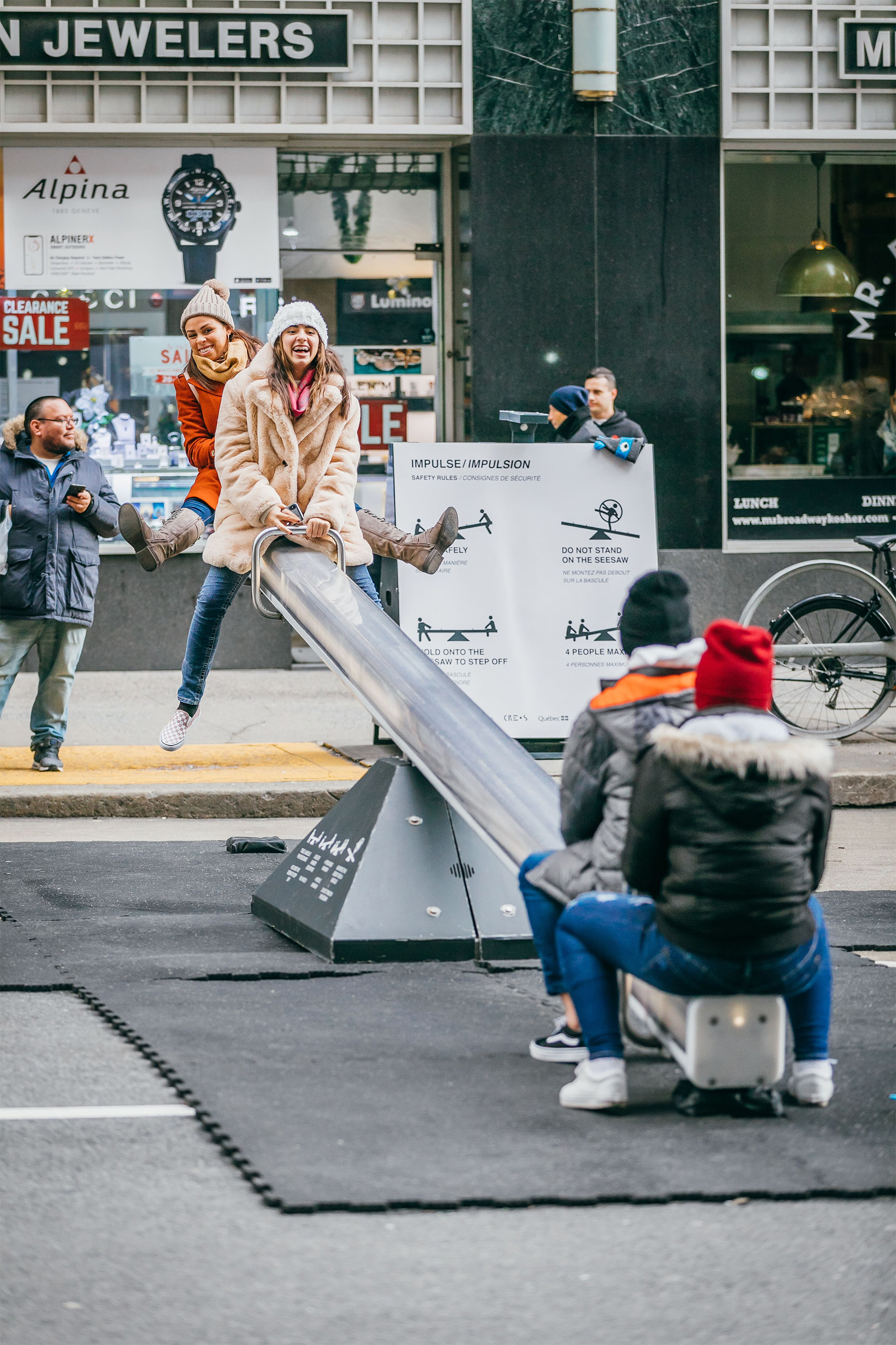 Giant Seesaws Transform New York City』s Garment District into Light-Filled Urban Playground