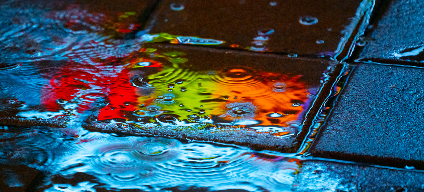 Neon Hues Paint Puddles of ‘Regular Rain’ in Images by Slava Semeniuta