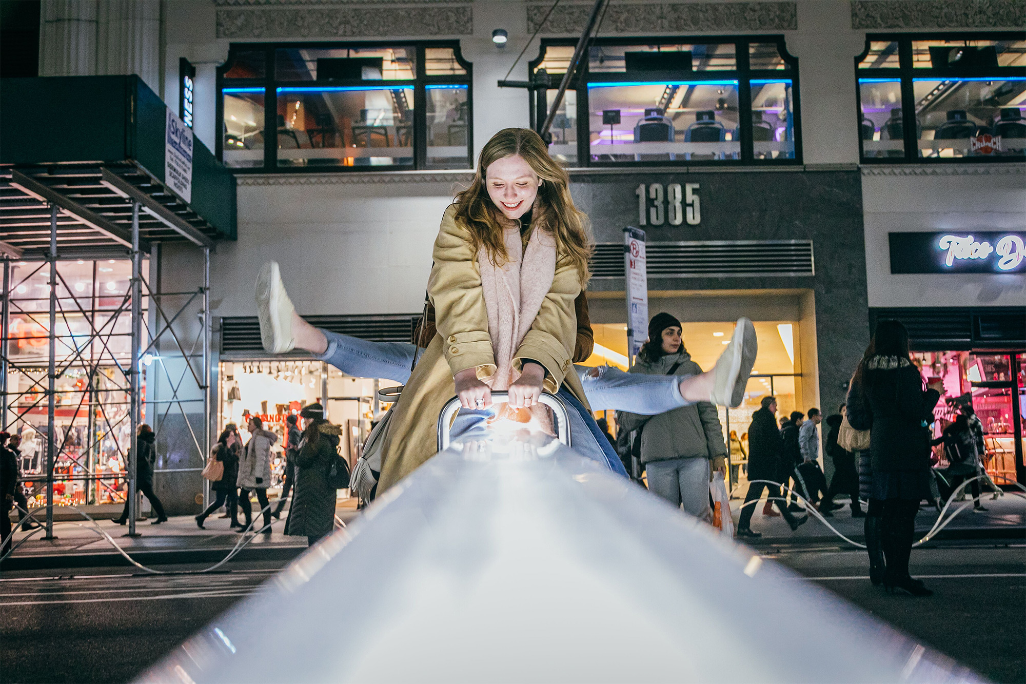 Giant Seesaws Transform New York City』s Garment District into Light-Filled Urban Playground