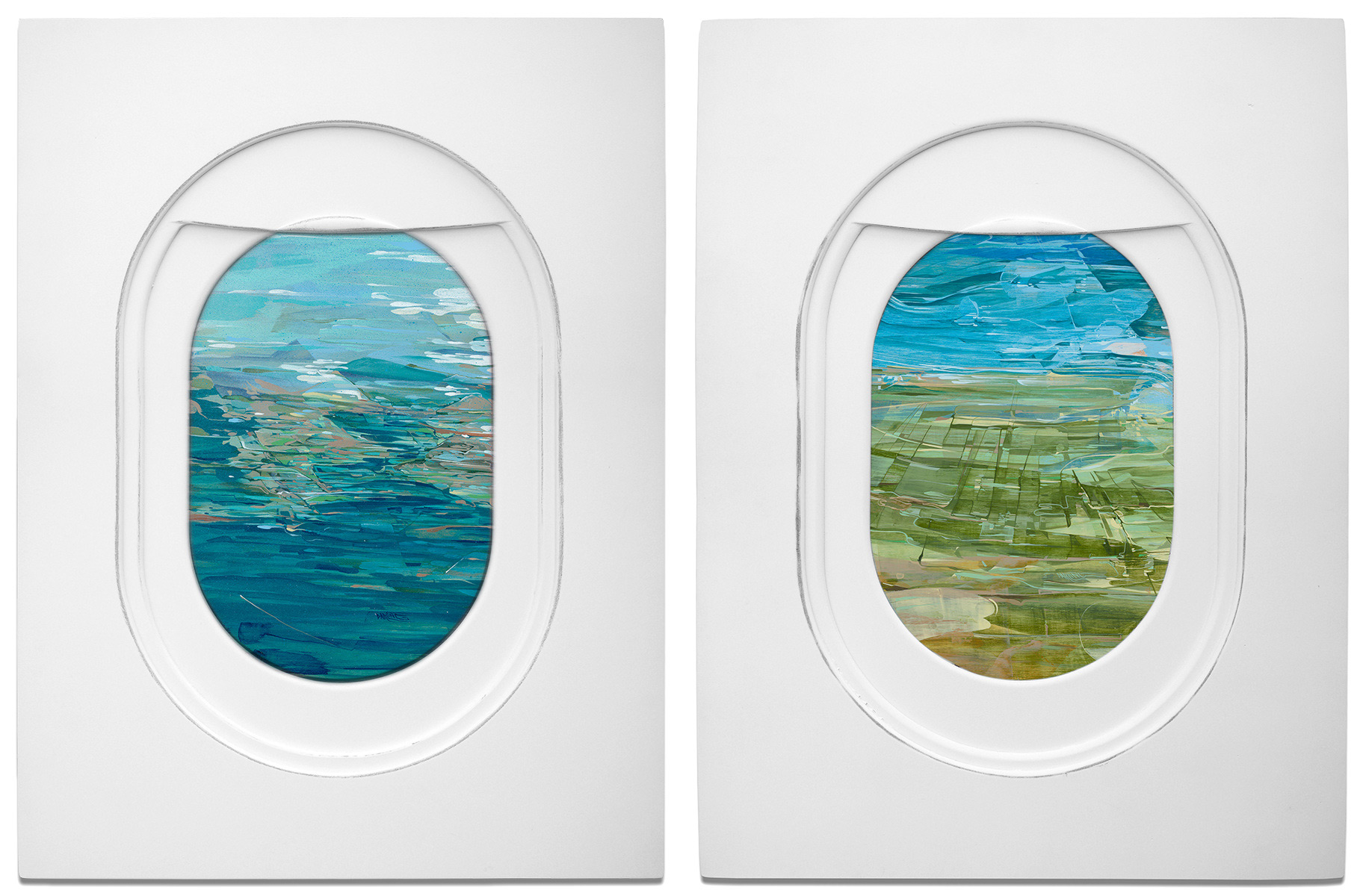 Peek Out of These Painted Airplane Windows to Spot Diverse Landscapes