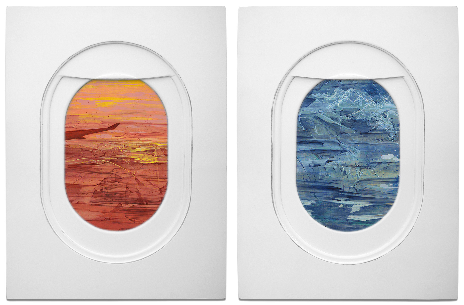 Peek Out of These Painted Airplane Windows to Spot Diverse Landscapes