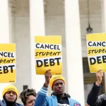 WASHINGTON, DC - FEBRUARY 28: Student loan borrowers and advocates gather for the People
