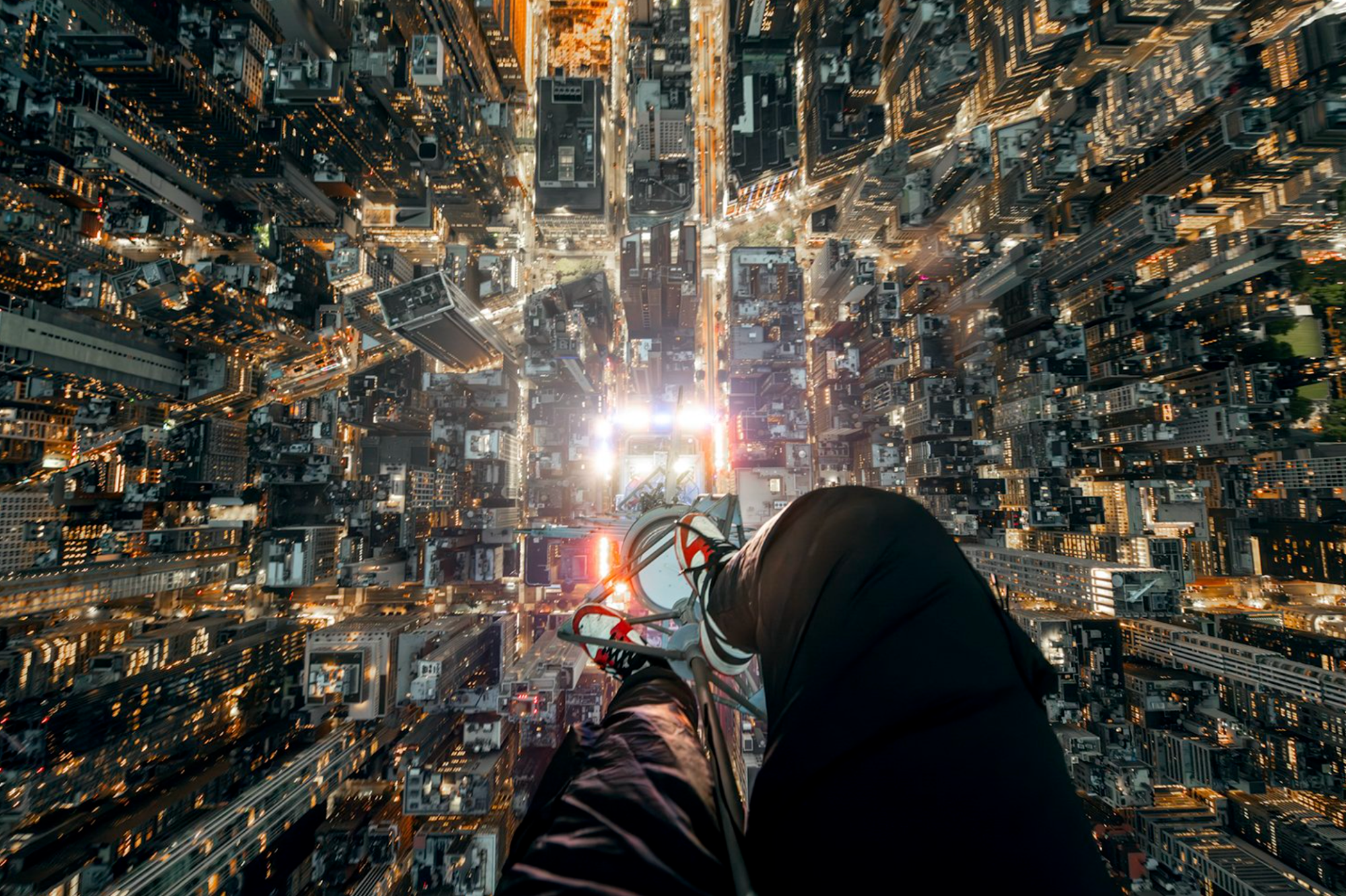 A view from the top of a tall building.