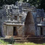 Arch in Puuc style at Maya archaeological site of Labna, Yucatan, Mexico.