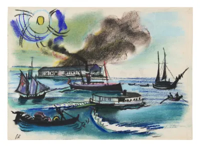 Oskar Kokoschka: Venice Harbor Scene, 1913.