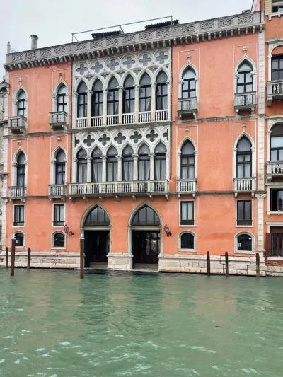 The exterior of a Venetian palazzo on the Grand Canal. 