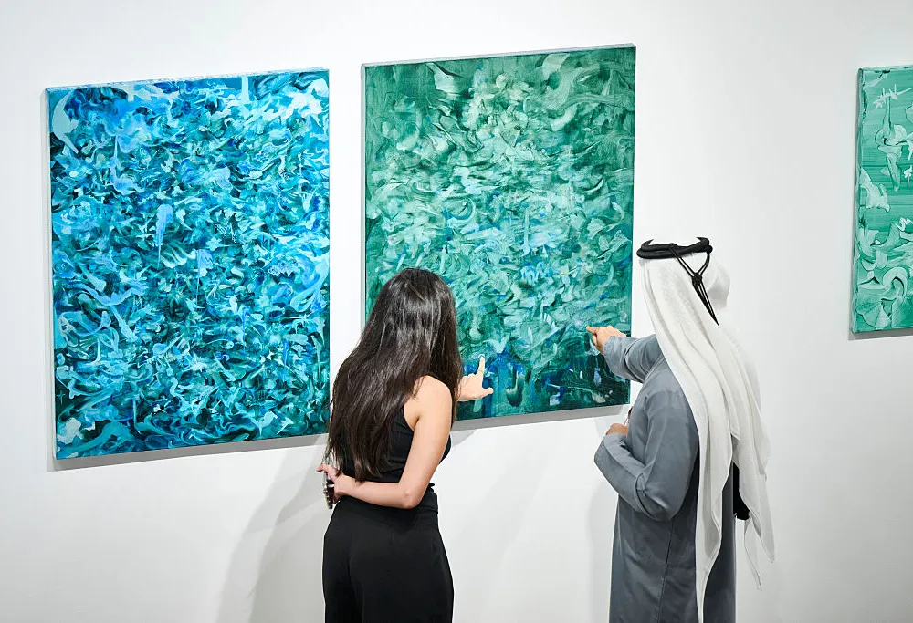 DUBAI, UNITED ARAB EMIRATES - APRIL 16: General view of exhibits on Day 2 of Art Dubai 2025 at Madinat Jumeirah Conference and Events Centre on April 16, 2025 in Dubai, United Arab Emirates. Art Dubai, the Middle East』s leading international art fair, holds its 2025 edition at Madinat Jumeirah. Featuring 120 galleries drawn from 65 cities and five continents, alongside an ambitious programme of commissions and installations, talks and conferences and special event.(Photo by Cedric Ribeiro/Getty Images for Art Dubai)