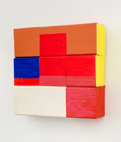 Nancy Shaver, Refrigerator white, 2016, wooden blocks, Flashe acrylic, house paint, 10.25 x 10.25 x 3.25 inches