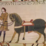 A Messenger Brings News of Harold to William, detail from the Bayeux Tapestry, before 1082