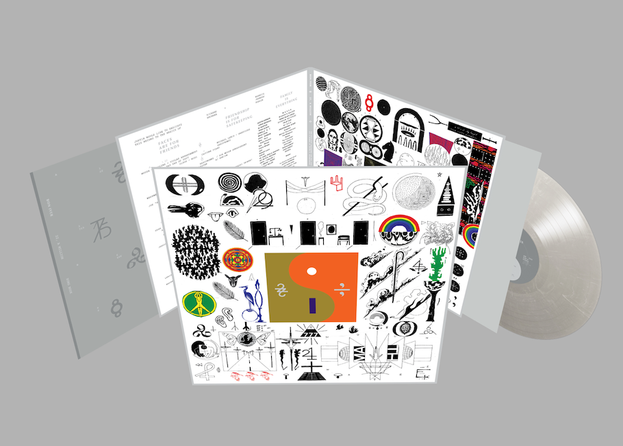 A tri-fold vinyl LP with elaborate artwork featuring symbols and iconography.