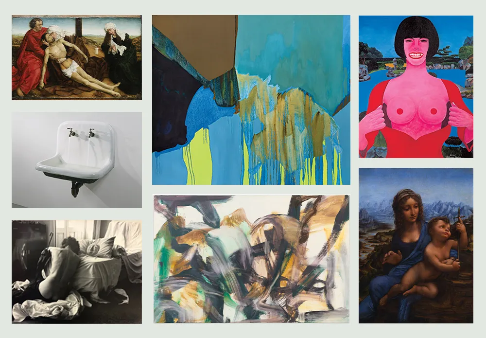 Composite image showing various artworks.